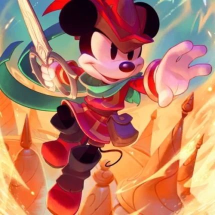 Ilustrația Mickey Mouse croitor curajos de pe puzzle-ul Ravensburger de 300 piese