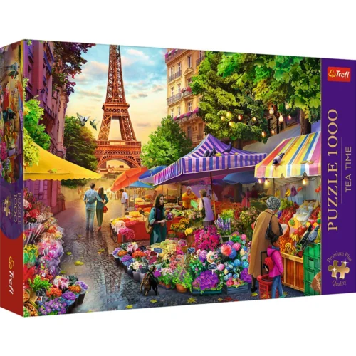 5900511107999-1 Puzzle Trefl Premium Plus Tea Time Piață de flori 1000 piese, imaginea 1