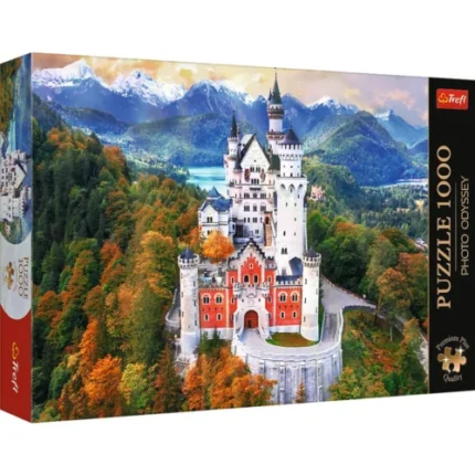 Cutia puzzle Trefl Premium Plus Photo Odyssey cu Castelul Neuschwanstein, 1000 de piese
