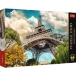 Cutia puzzle-ului Trefl Premium Plus Photo Odyssey cu Turnul Eiffel din Paris, 1000 piese