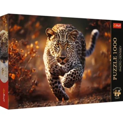 Cutia puzzle-ului Trefl Premium Plus Photo Odyssey Leopard cu 1000 de piese