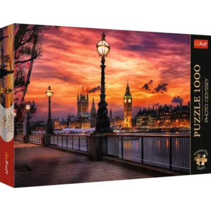 Cutia puzzle Trefl Premium Plus Photo Odyssey cu Big Ben din Londra, 1000 de piese