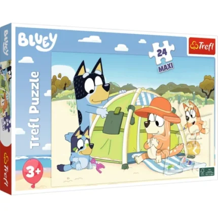 Cutia puzzle-ului Trefl Bluey Ziua cea bună cu 24 de piese maxi