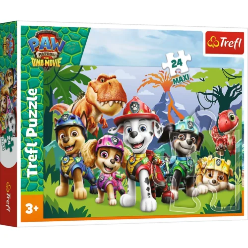 5900511143829-1 Cutia puzzle-ului Trefl Patrula Cățelușilor Prietenie preistorică, 24 maxi