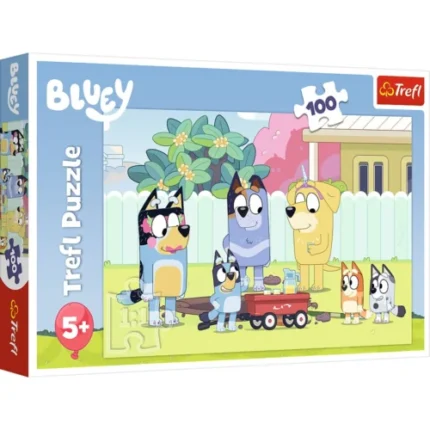 Cutia puzzle-ului Trefl Bluey Minunată lume a lui Bluey, 100 de piese