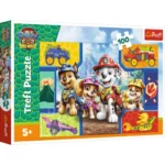 Cutia puzzle-ului Trefl Patrula Cățelușilor și dinozauri, 100 de piese