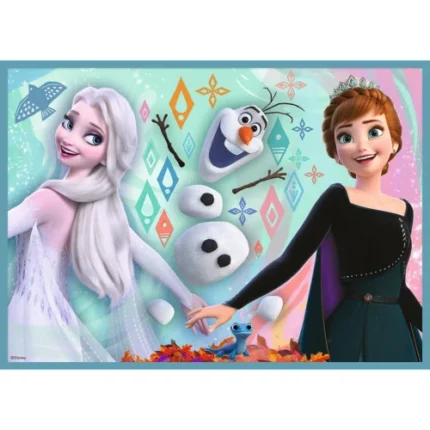 Puzzle Trefl 4 în 1 Frozen 2 din lumea Disney, vedere frontală a ambalajului