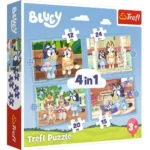 Cutia puzzle-ului Trefl 4 în 1 Bluey și lumea ei, vedere din față