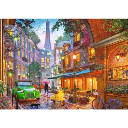 Puzzle Trefl Tea Time cu tema cafenea din Paris, imagine de prezentare