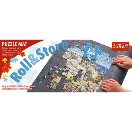 Covoraș Trefl pentru puzzle rulat, pregătit pentru transport și depozitare