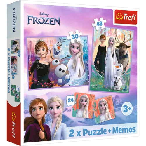 5900511933352-1 Cutia puzzle Trefl 2în1 Disney Frozen Prințesele și tărâmul lor