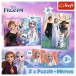 Set Trefl 2în1 Frozen cu puzzle și joc memo pentru copii