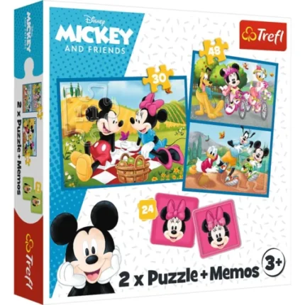 Cutia puzzle-ului Trefl 2in1 cu Eroii Disney