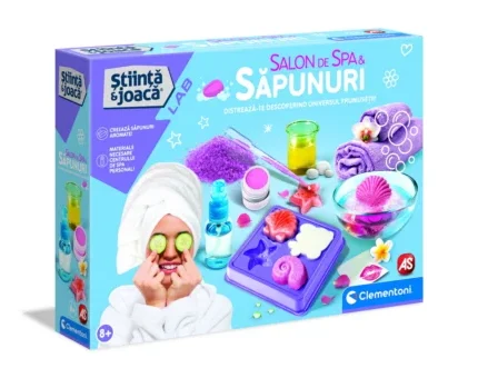 Cutia setului de creație Clementoni Spa și Săpunuri Aromate