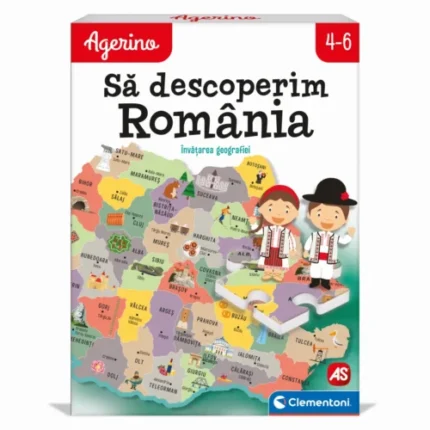Cutia jocului educativ Clementoni Agerino Să descoperim România