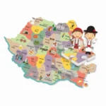 Detaliu al jocului educativ Clementoni Agerino despre România