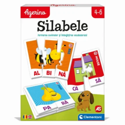 Cutia jocului educativ Clementoni Agerino Silabele pentru copii de 3-7 ani