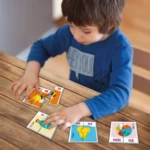 Planșă completată din jocul educativ Agerino Silabele cu cuvinte împărțite în silabe