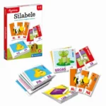 Detaliu cu piese de puzzle cu silabe din setul Clementoni Agerino Silabele