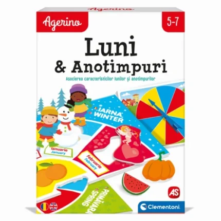 Joc educativ Clementoni Agerino Luni și anotimpuri, cutia jocului